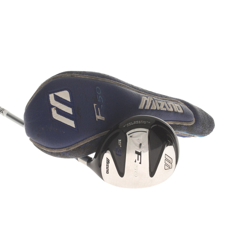 Mizuno F-50 Graphite Mens Right Hand Fairway 3 Wood 15* Regular - Mizuno Exsar FS2