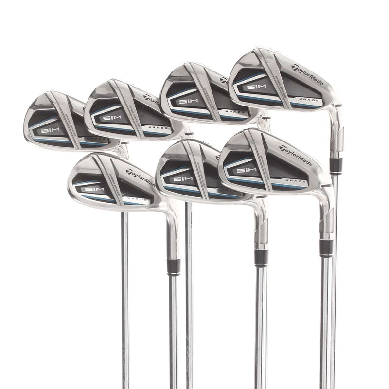 TaylorMade Sim Max OS Steel Mens Right Hand Irons 5-SW Stiff - KBS Max 85