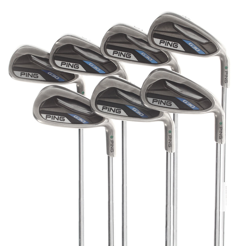 Ping G30 Steel Mens Right Hand Irons 4-PW Green Dot 2.25* Upright Extra Stiff - Ping CFS