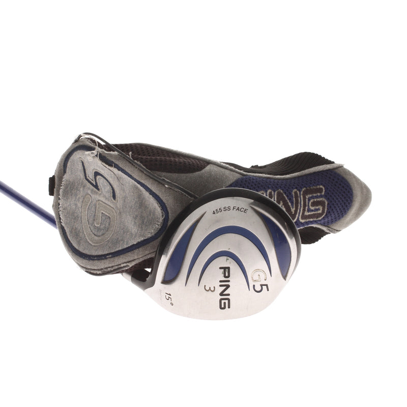 Ping G5 Graphite Mens Right Hand Fairway 3 Wood 15* Stiff - Grafalloy ProLaunch Blue 75S
