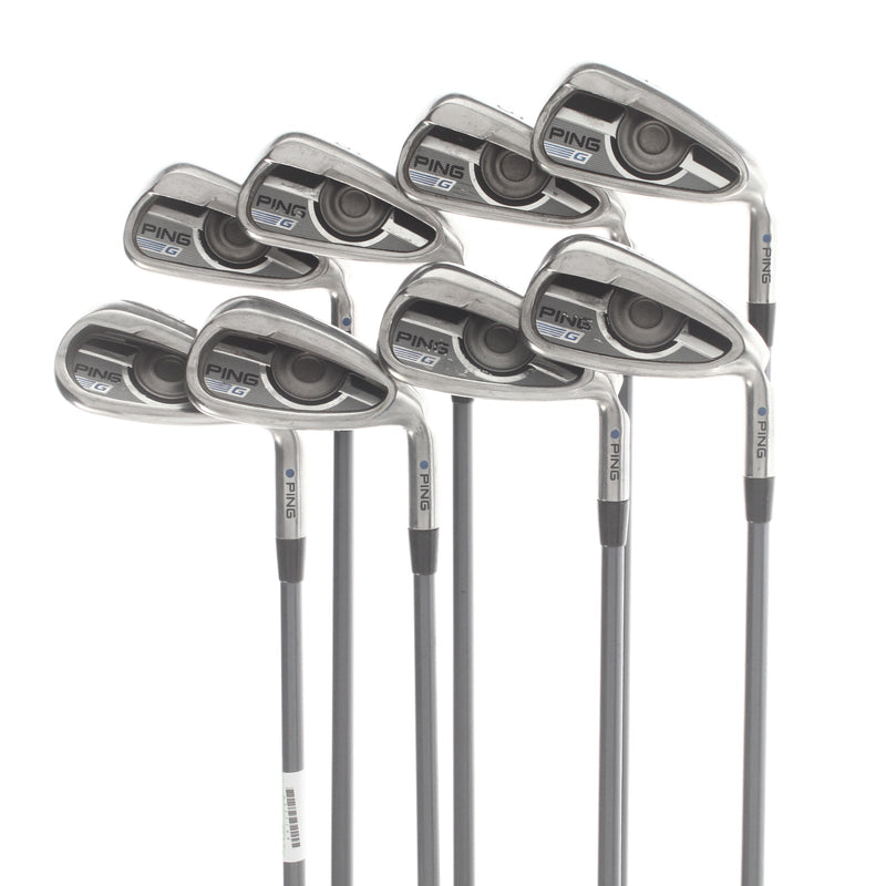 Ping G Series Graphite Mens Right Hand Irons 4-SW Blue Dot 1* Upright Regular - Ping CFS 70