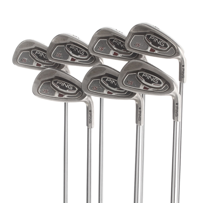 Ping i15 Steel Mens Right Hand Irons 4-PW Black Dot Stiff - Ping AWT