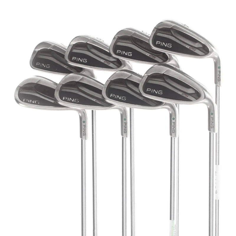 Ping G25 Steel Mens Right Hand Irons 4-SW Green Dot 2.25* Upright Regular - Ping CFS