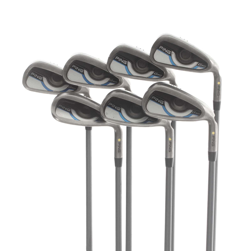Ping GMax Graphite Mens Right Hand Irons 5-SW Yellow Dot 1.5* Upright Soft Regular - Ping CFS 65