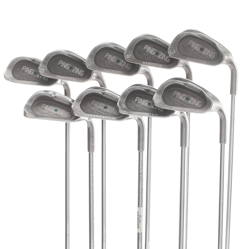 Ping Zing Steel Mens Right Hand Irons 3-SW Green Dot 2.25* Upright Regular - Ping