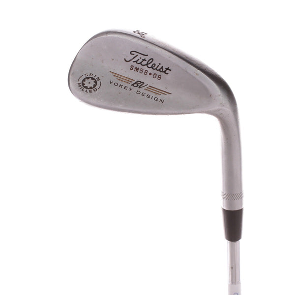 Titleist Spin Milled SM58.08 Steel Men's Right Lob Wedge 58 Degree 8 Bounce Wedge - True Temper Dynamic Gold Wedge