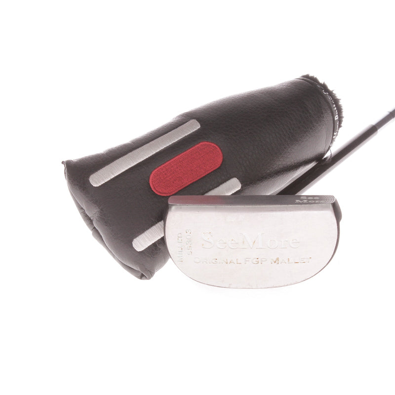 SeeMore SS303 FGP Mallet Men's Right Putter 33 Inches - Lamkin Deep Etched