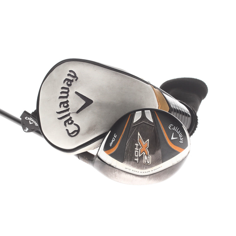 Callaway X2 Hot Deep Graphite Mens Right Hand Fairway 3 Wood 14.5* Stiff - Aldila ATX 60 Blue