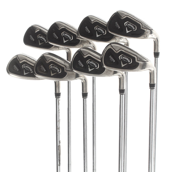 Callaway Fusion Wide Sole Steel Mens Right Hand Irons 4-SW Uni-Flex - Nippon N.S 950