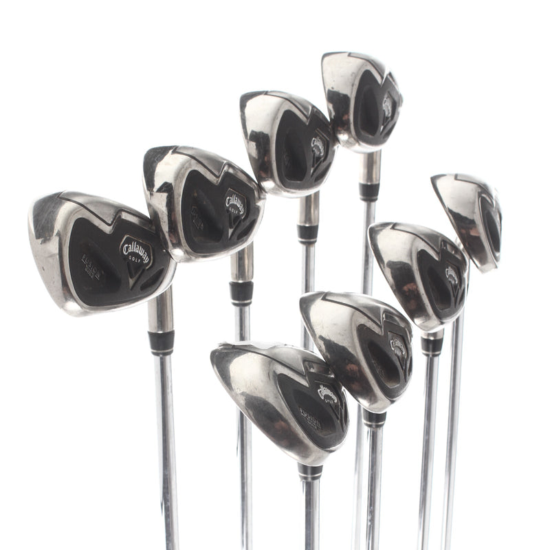 Callaway Fusion Wide Sole Steel Mens Right Hand Irons 4-SW Uni-Flex - Nippon N.S 950