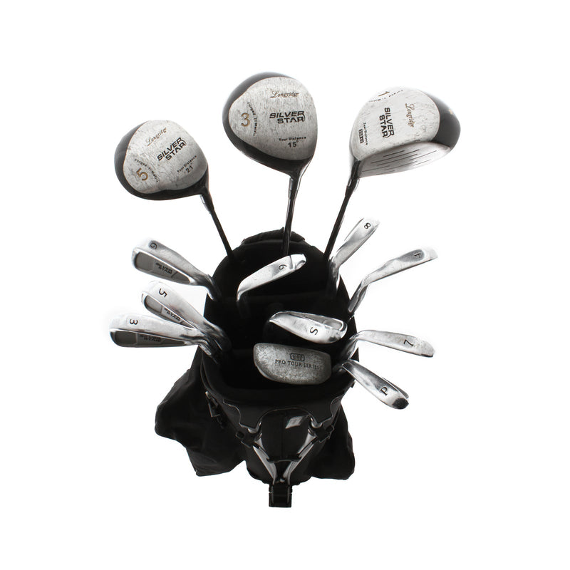 Longridge Silver Star Steel Mens Right Hand Driver,3wd,5hyb.6-sw,putter,Bag +1" Regular - Longridge