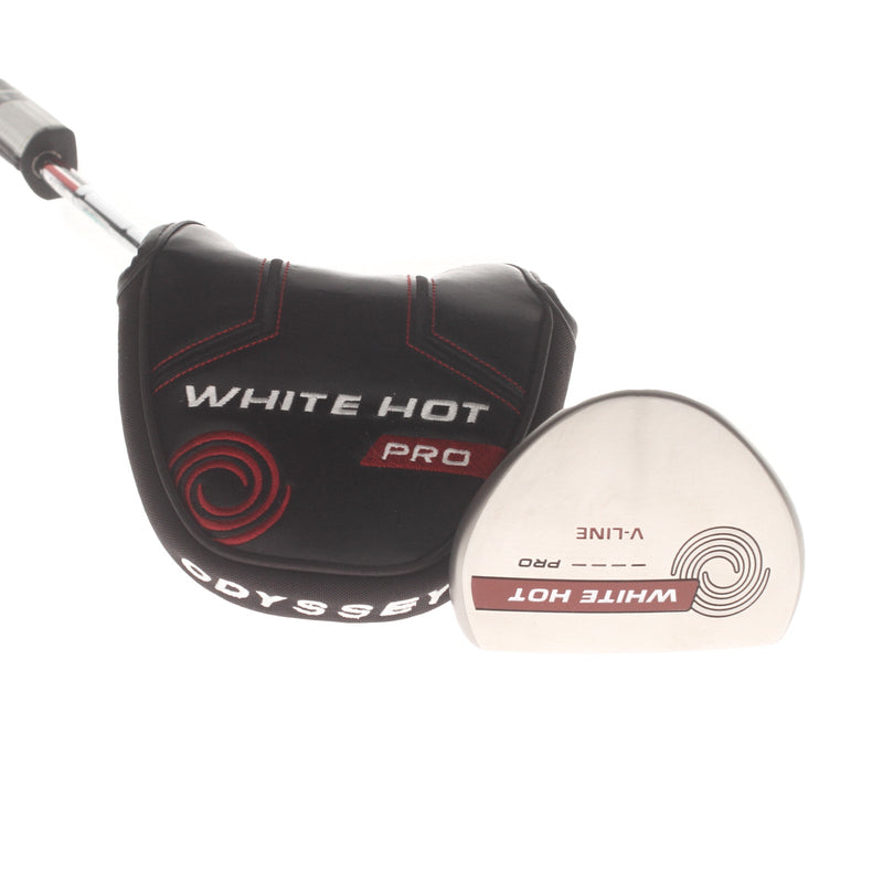 Odyssey White Hot V-Line Pro Mens Right Hand Putter 33" Mid-Mallet Stroke Lab - Superstroke Flatso 2.0 XL