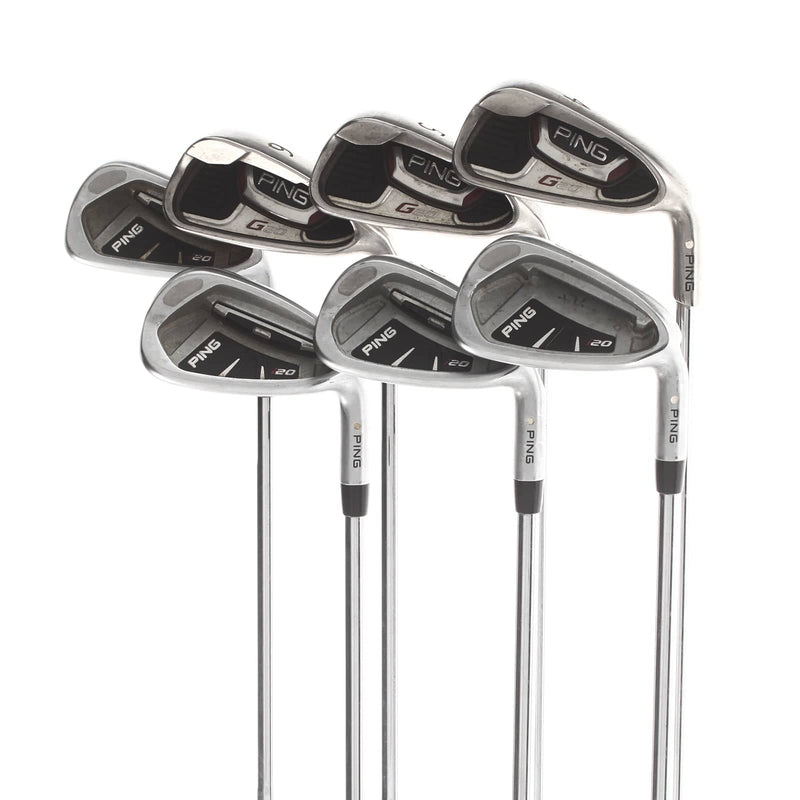 Ping i20 g20 Steel Mens Right Hand Irons 4-PW +0.5" White Dot 4* Upright Regular - CFS REG