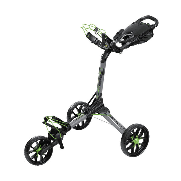 BagBoy Nitron Auto Open 3-Wheel Push Trolley - Grey/Lime