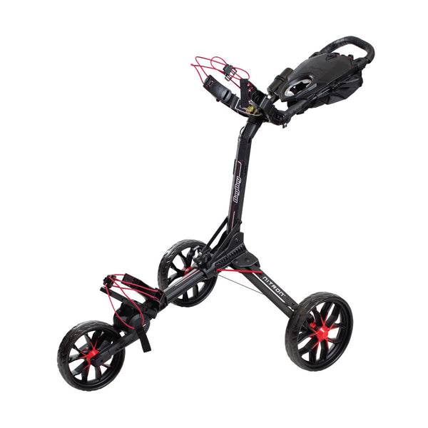 BagBoy Nitron Auto Open 3-Wheel Push Trolley - Black/Red