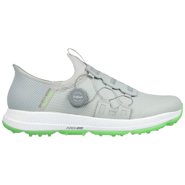 Skechers Go Golf Elite 5 Slip-In Twist Fit Waterproof Spikeless Shoes - Grey/Lime