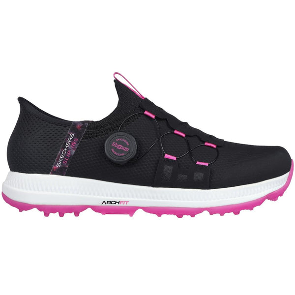 Skechers Ladies Go Golf Elite 5 Slip-In Twist Fit Waterproof Spikeless Shoes - Black/Pink