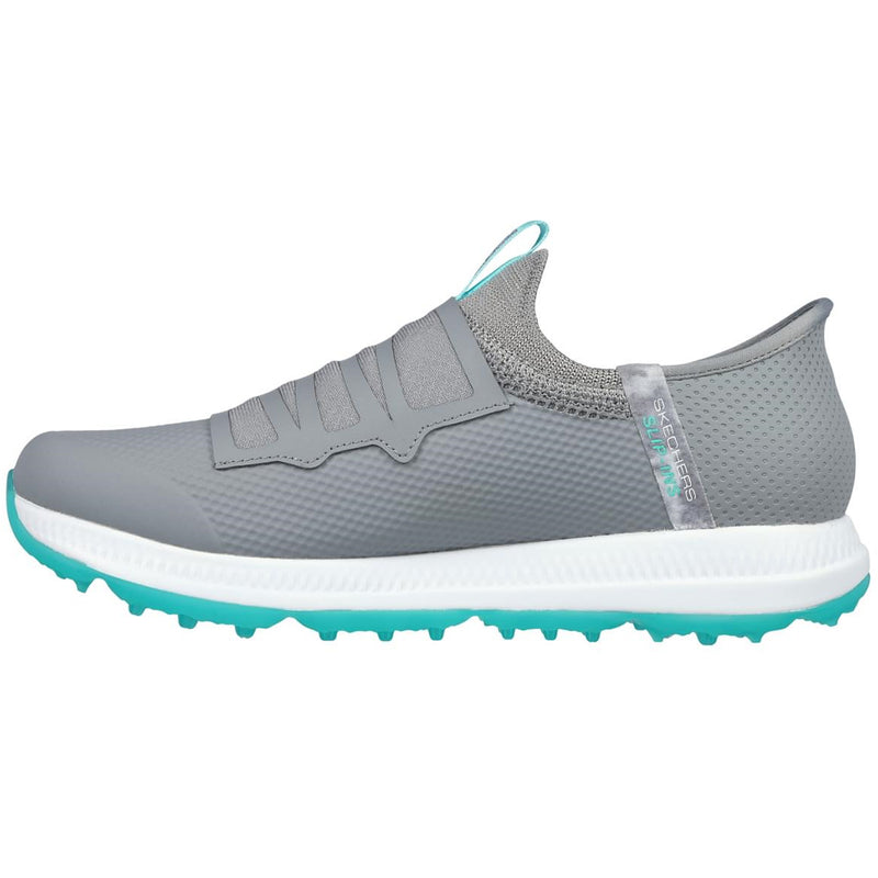 Skechers Ladies Go Golf Elite 5 Slip In Twist Fit Waterproof Spikeless Shoes Grey Aqua