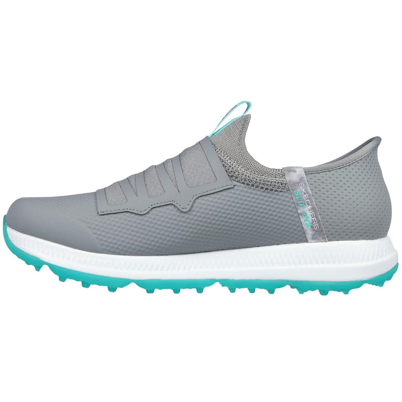 Skechers Ladies Go Golf Elite 5 Slip-In Twist Fit Waterproof Spikeless Shoes - Grey/Aqua