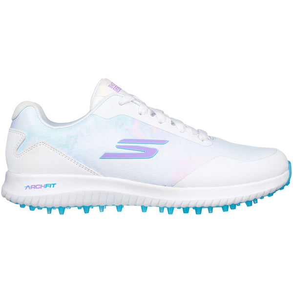 Skechers Ladies Go Golf Max 2 Splash Waterproof Spikeless Shoes - White/Multi
