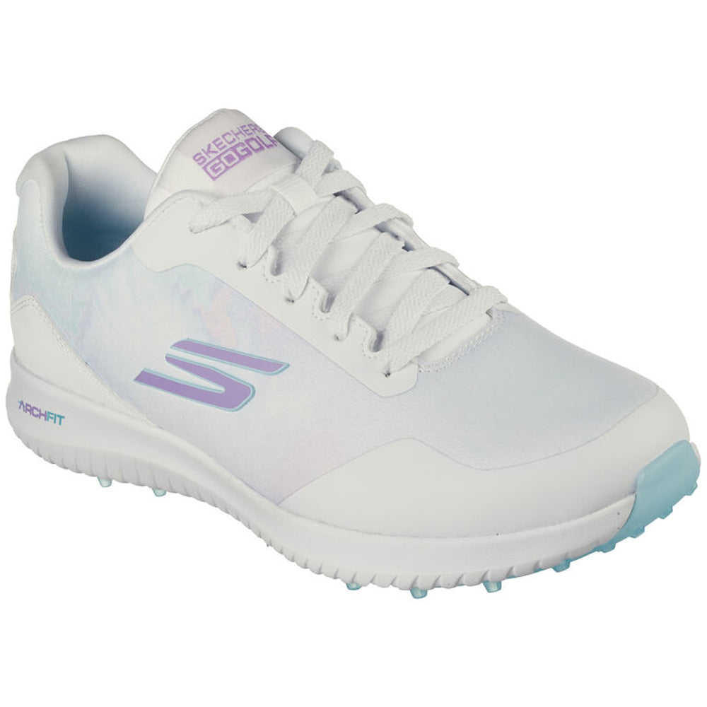 Skechers Ladies Go Golf Max 2 Splash Waterproof Spikeless Shoes White Multi