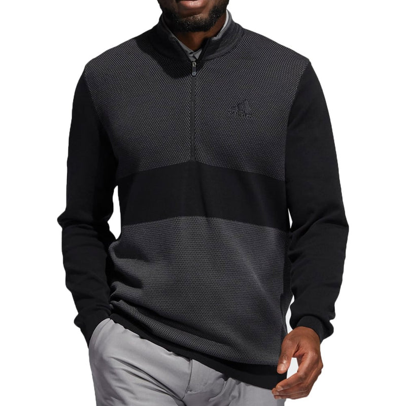 adidas Sport Zip Neck Sweater - Black