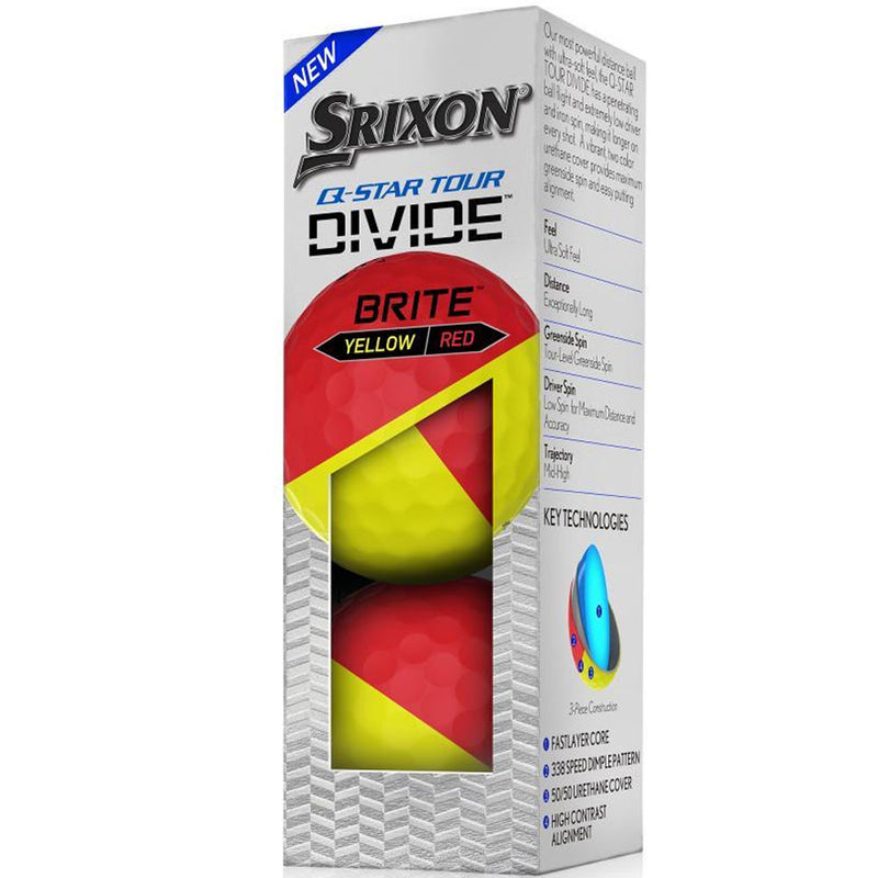 Srixon Q-Star Divide Golf Balls - Yellow/Red - 12 Pack