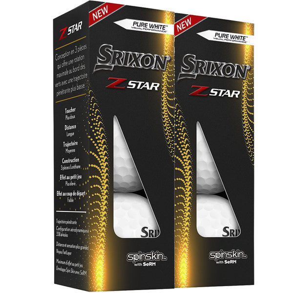 Srixon Z-Star 7 Golf Balls - Pure White - 6 Pack