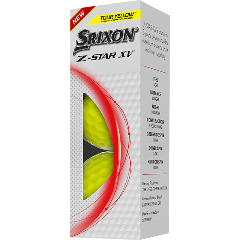 Srixon Z-Star XV Golf Balls - Tour Yellow - 12 Pack