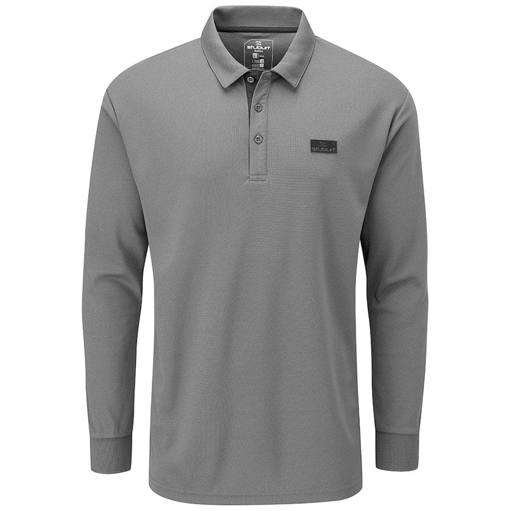 Active Long Sleeve Polo Shirt Dark Grey