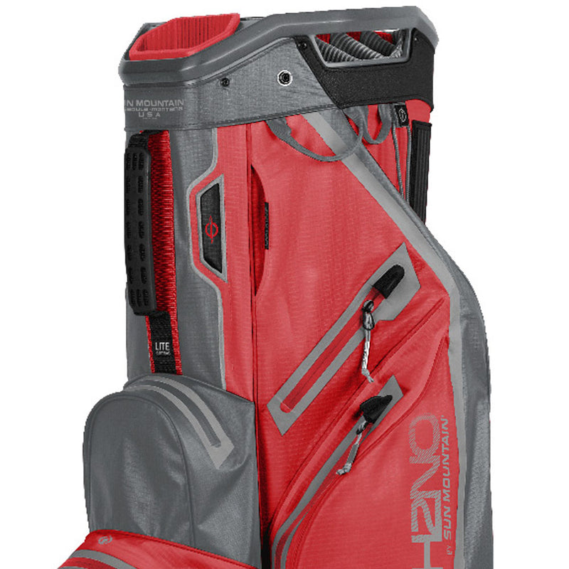 Sun Mountain H2NO Lite Waterproof Cart Bag - Red/Nickel/Cadet