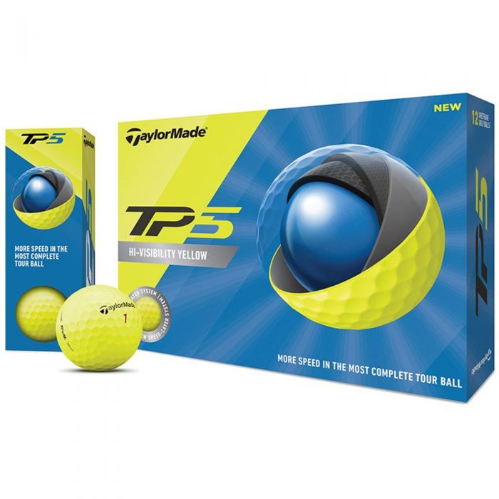 TaylorMade TP5 Golf Balls High-Visibility Yellow - 12 Pack