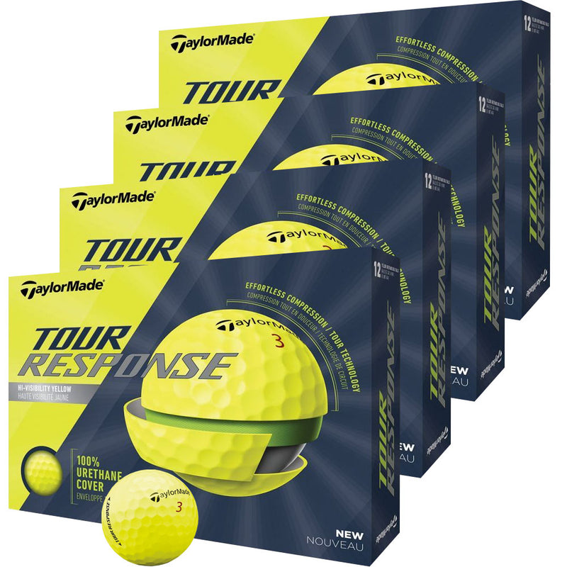 TaylorMade Tour Response 4 for 3 Personalised Golf Balls - Yellow