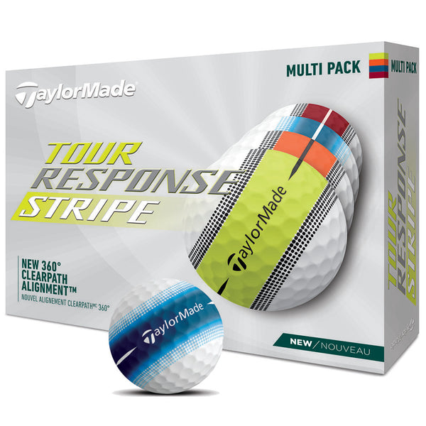 TaylorMade Tour Response Golf Balls - Stripe Multi - 12 Pack