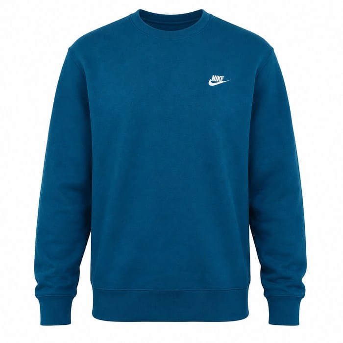 Nike Club Fleece Crew - Green Abyss/White