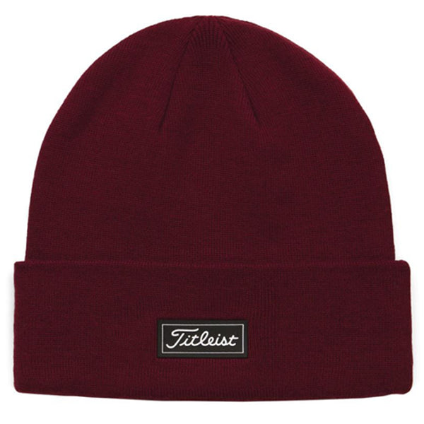 Titleist Charleston Cuff Knit Beanie - Burgundy/White