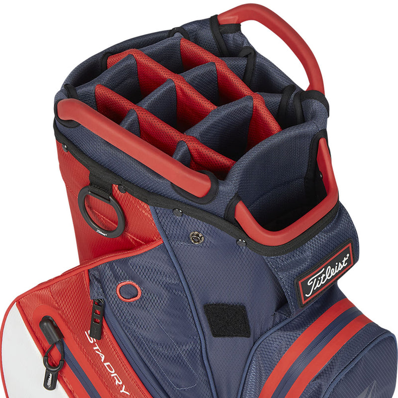 Titleist Cart 14 StaDry Waterproof Cart Bag - Navy/Red/White