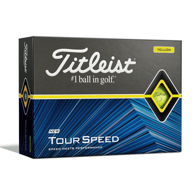 Titleist Tour Speed Golf Balls - FREE Personalisation - Yellow - Dozen