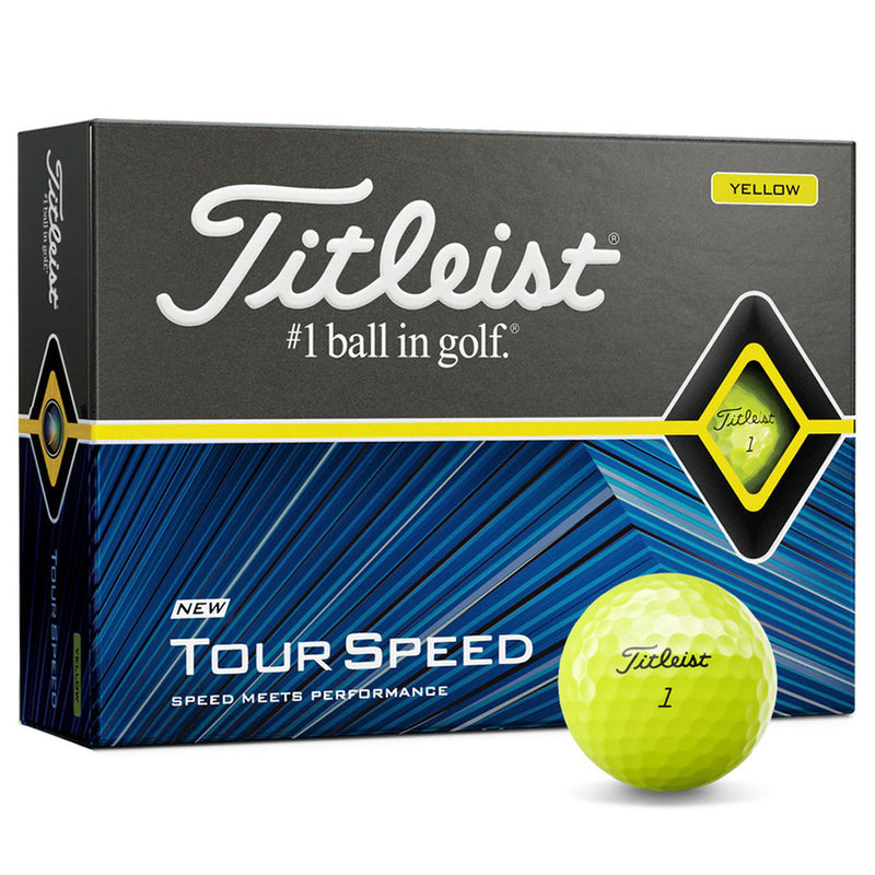 Titleist Tour Speed Golf Balls - Yellow - Double Dozen