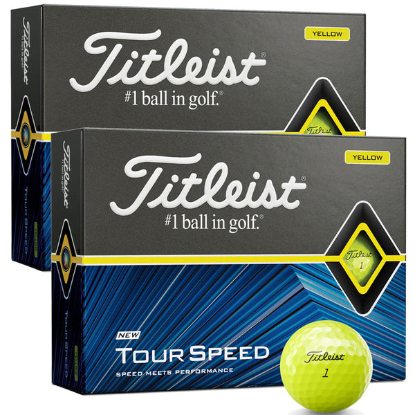 Titleist Tour Speed Golf Balls - Yellow - Double Dozen