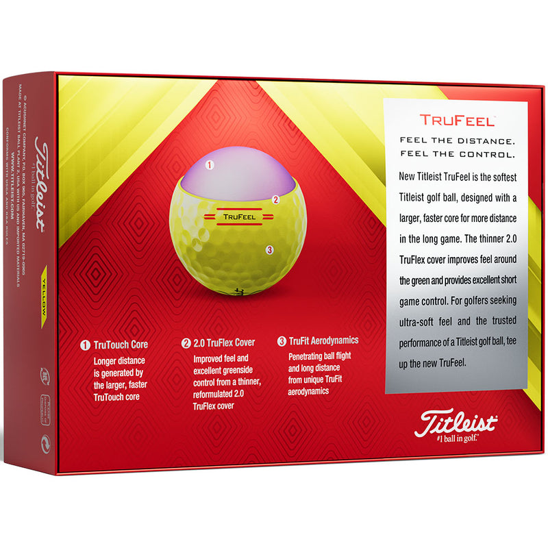 Titleist TruFeel '22 Golf Balls - Yellow - 12 Pack