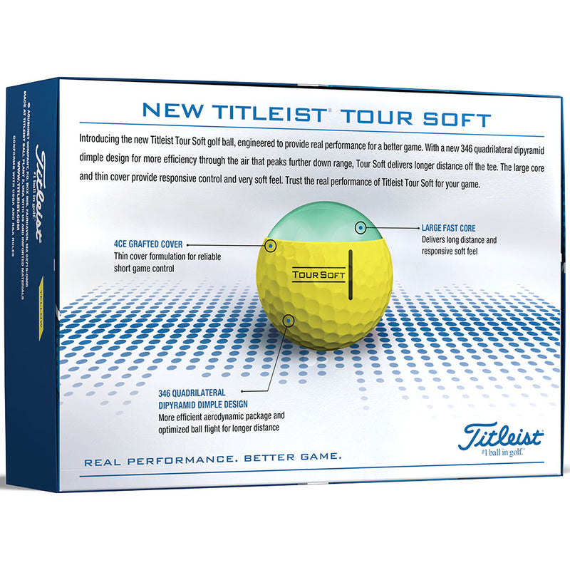 Titleist Tour Soft Golf Balls - Yellow - 12 Pack