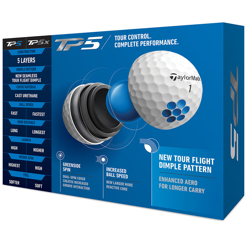 TaylorMade TP5 4 for 3 Personalised Golf Balls - White