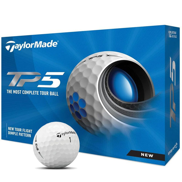 TaylorMade TP5 Golf Balls - White - 12 pack