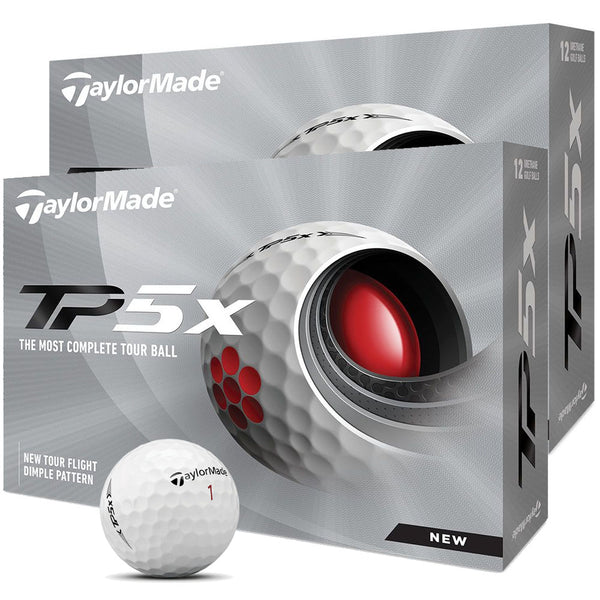 TaylorMade TP5x Golf Balls - White - Double Dozen