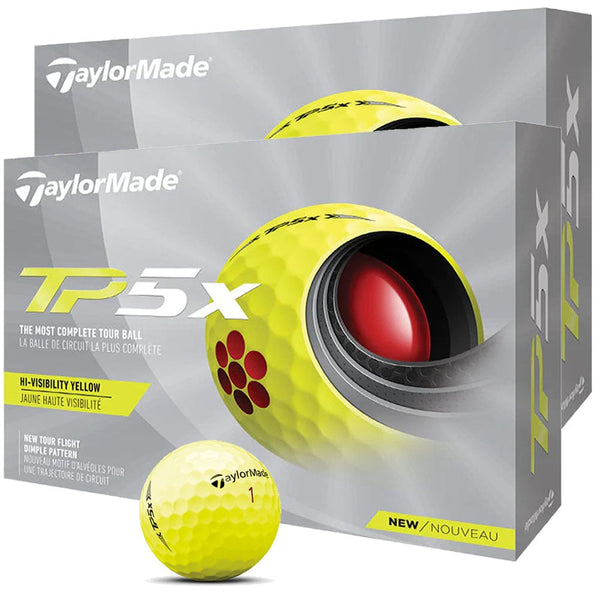 TaylorMade TP5x Golf Balls - Yellow - Double Dozen