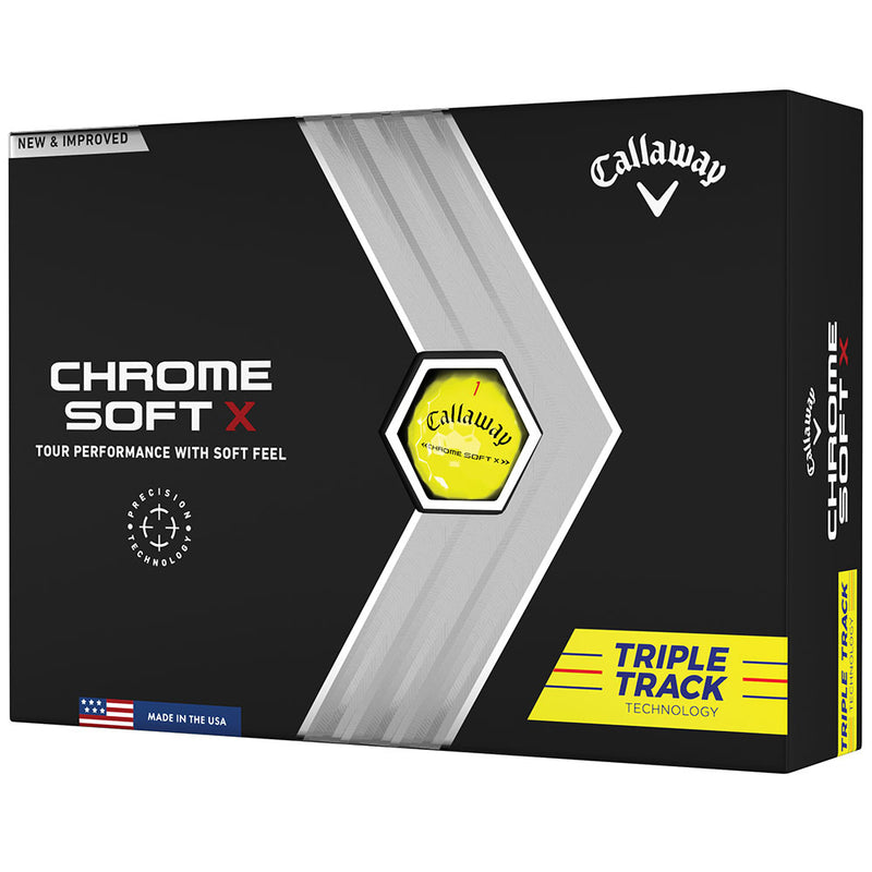 Callaway Chrome Soft X Triple Track Golf Balls - Yellow - 12 Pack