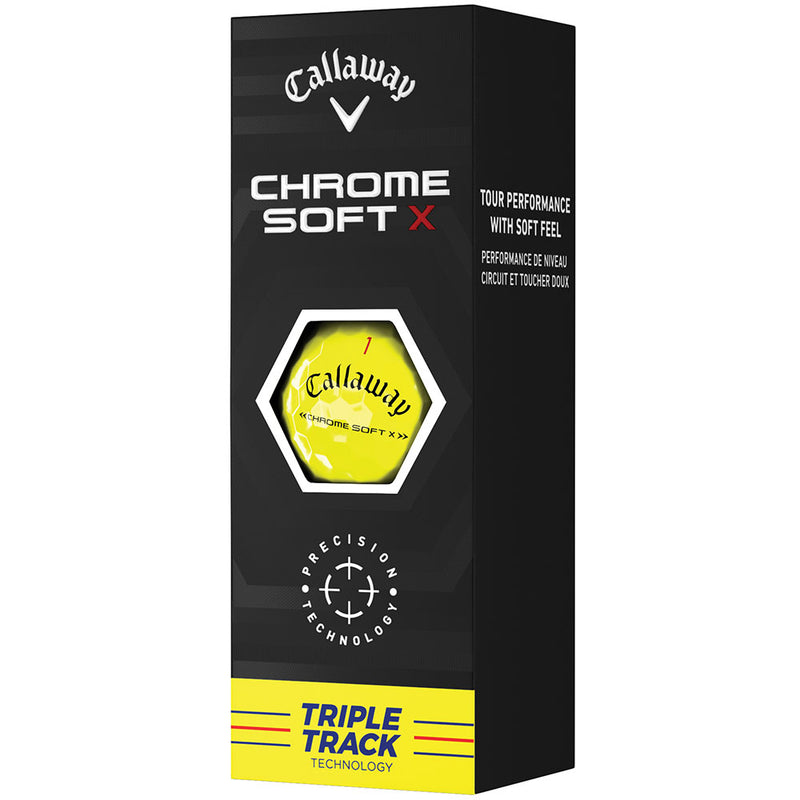 Callaway Chrome Soft X Triple Track Golf Balls - Yellow - 12 Pack