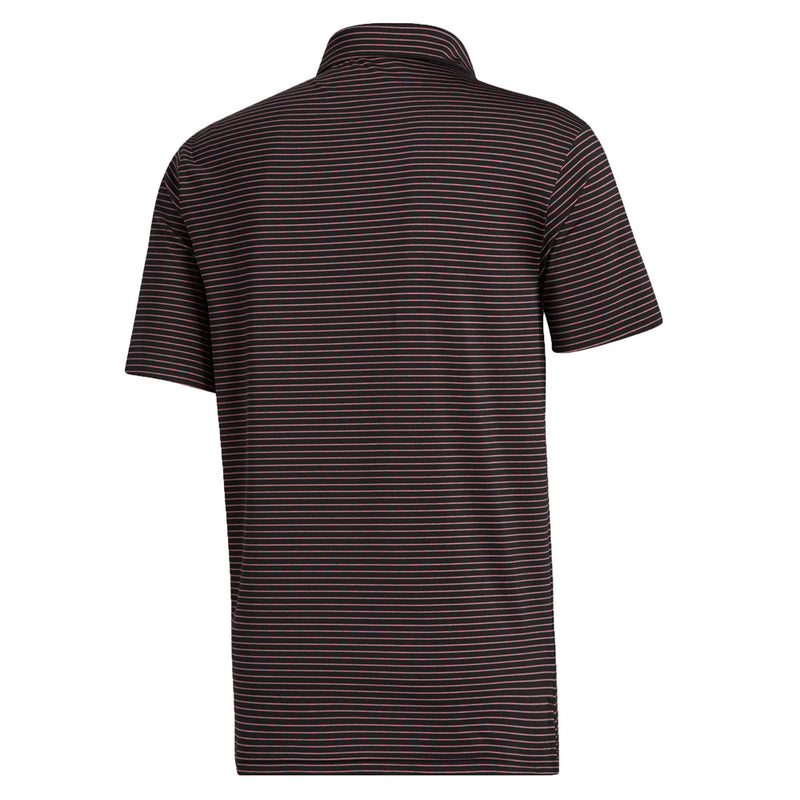 adidas Ultimate365 Space Dye Striped Polo Shirt - Black/Power Pink/Tech Emerald