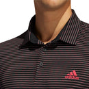 adidas Ultimate365 Space Dye Striped Polo Shirt - Black/Power Pink/Tech Emerald